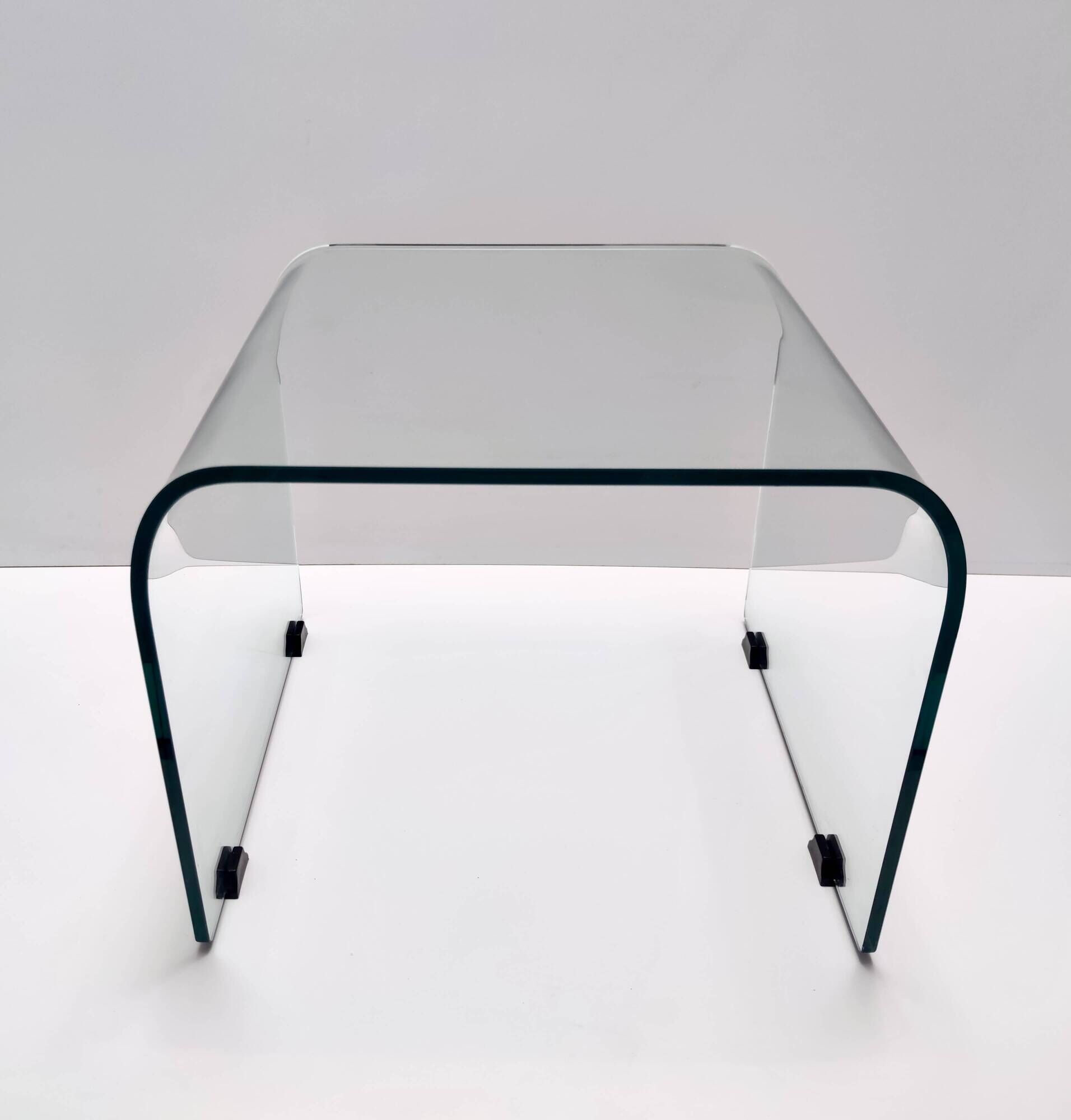 Aquamarine Square Glass Coffee Table attr. to Pietro Chiesa for Fontana Art