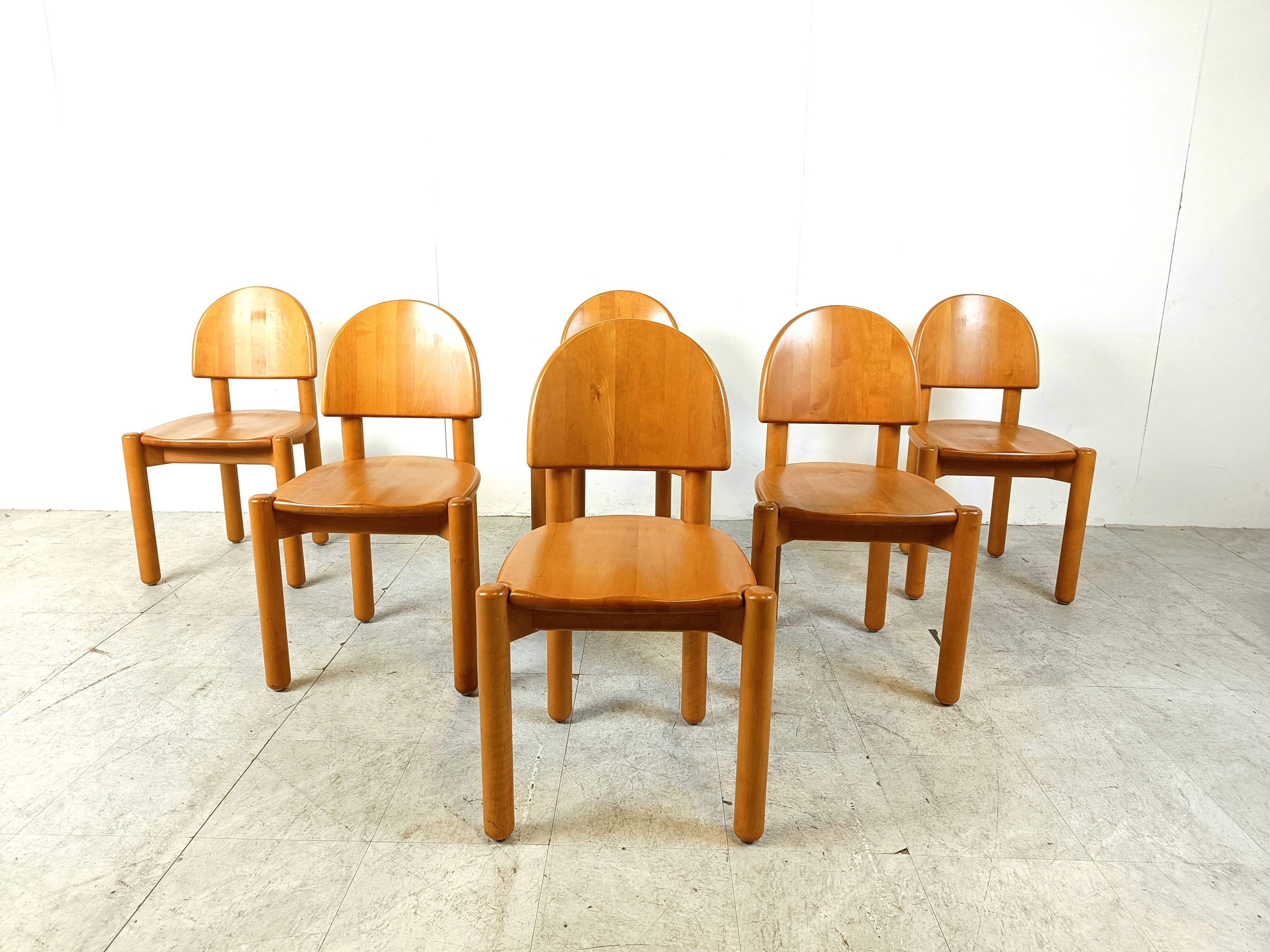 Rainer Daumiller pine wood dining chairs for Hirtshals Savvaerk set of 6, 1980s