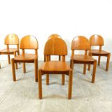 Rainer Daumiller pine wood dining chairs for Hirtshals Savvaerk set of 6, 1980s