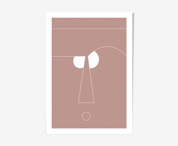 Illustration " Gros plan sur la cailloute 01 - Vieux rose "