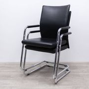 Chaise de bureau en cuir Grisberger Diagon Medium Noir