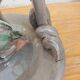 Marbled ceramic cellar rat candle holder signed