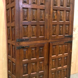 Monastery sideboard with four shutters in solid oak 20th century