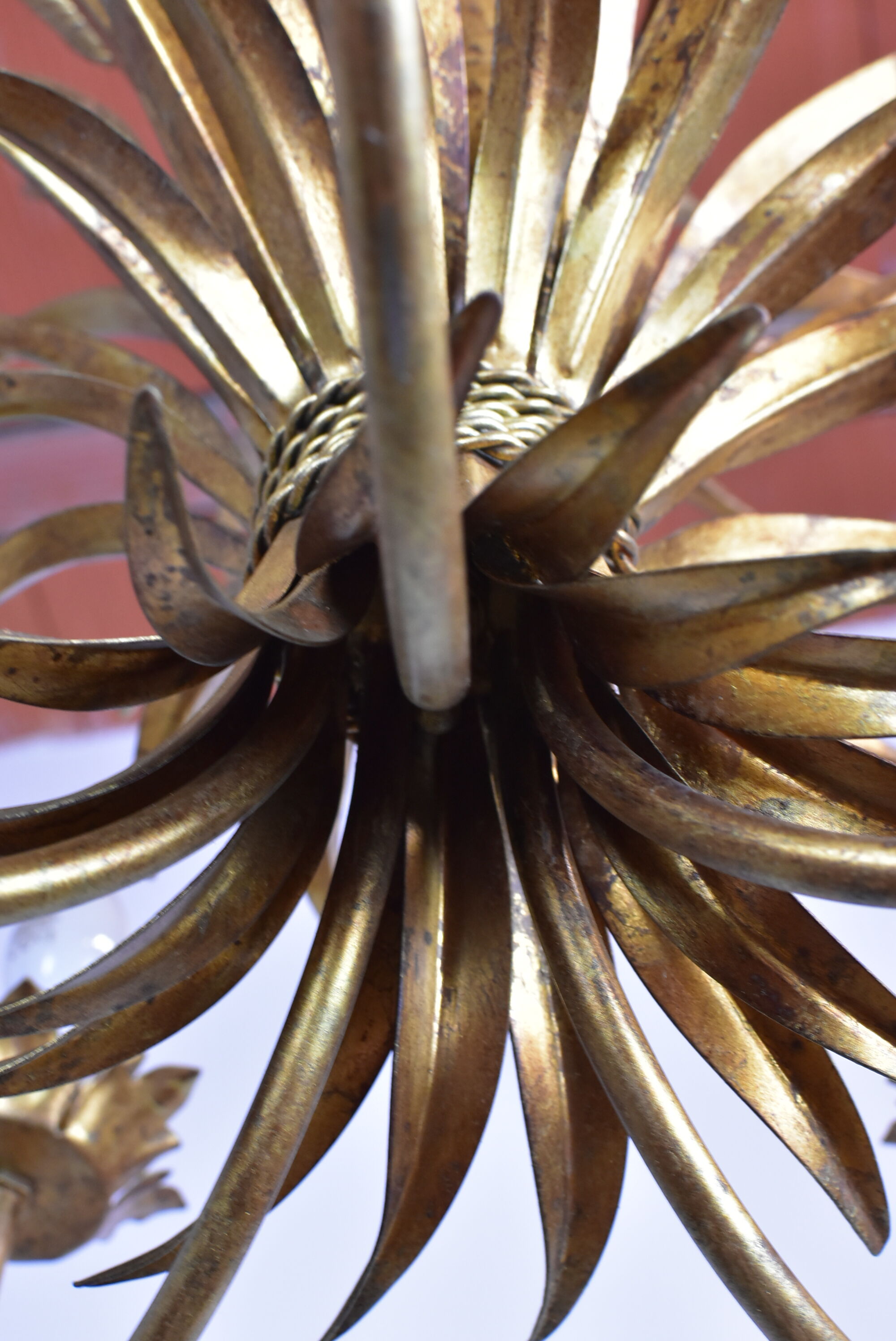 Wheat ear golden chandelier 5 branches.