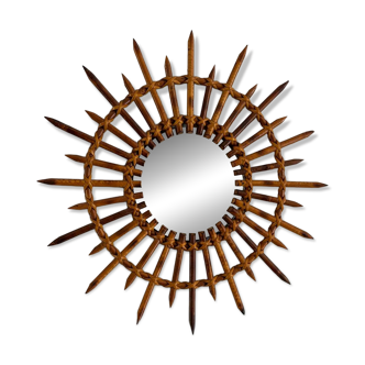 Rattan sun mirror