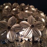 Vintage floral ball hanging lamp, 3 lights 60s