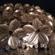 Vintage floral ball hanging lamp, 3 lights 60s