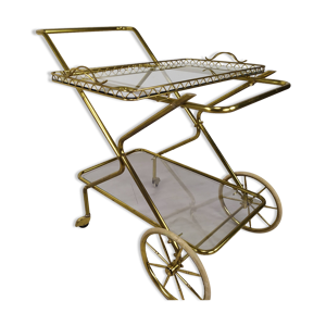Desserte roulante laiton