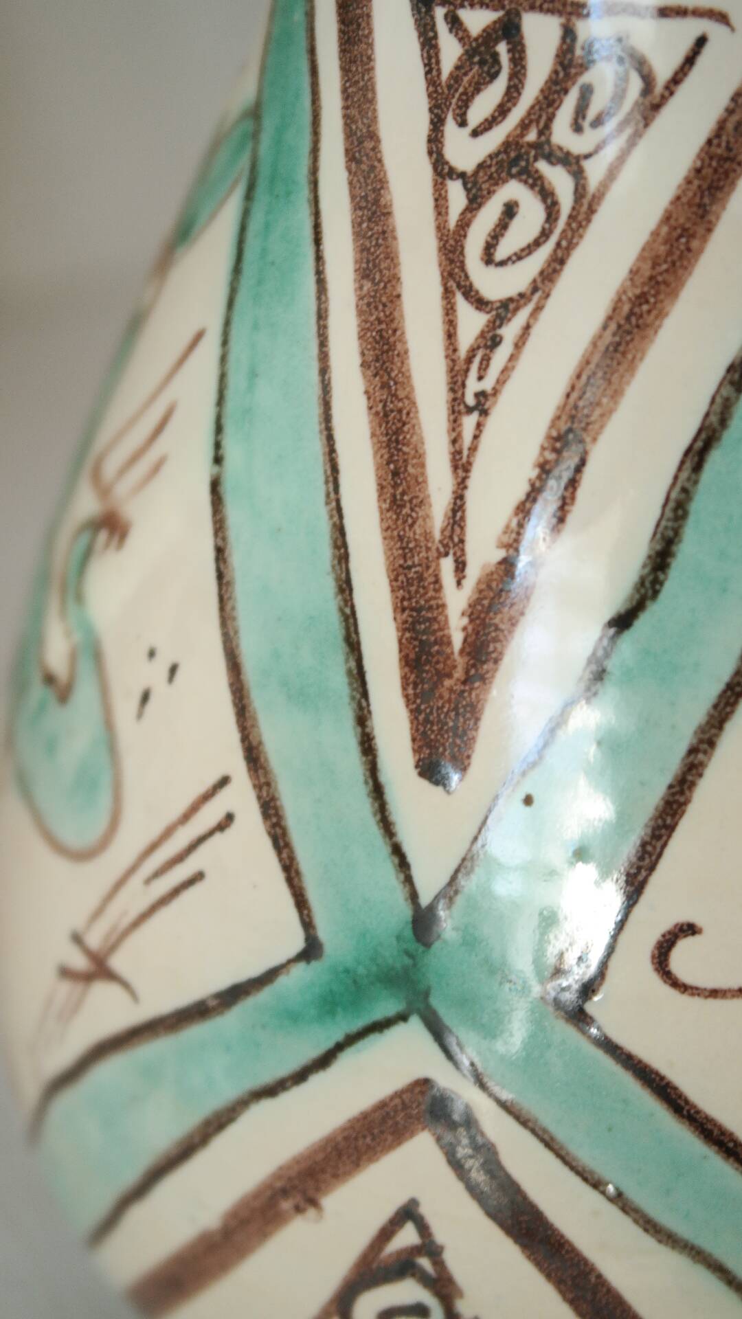 Spanish enamelled terracotta vase PUNTER 1960