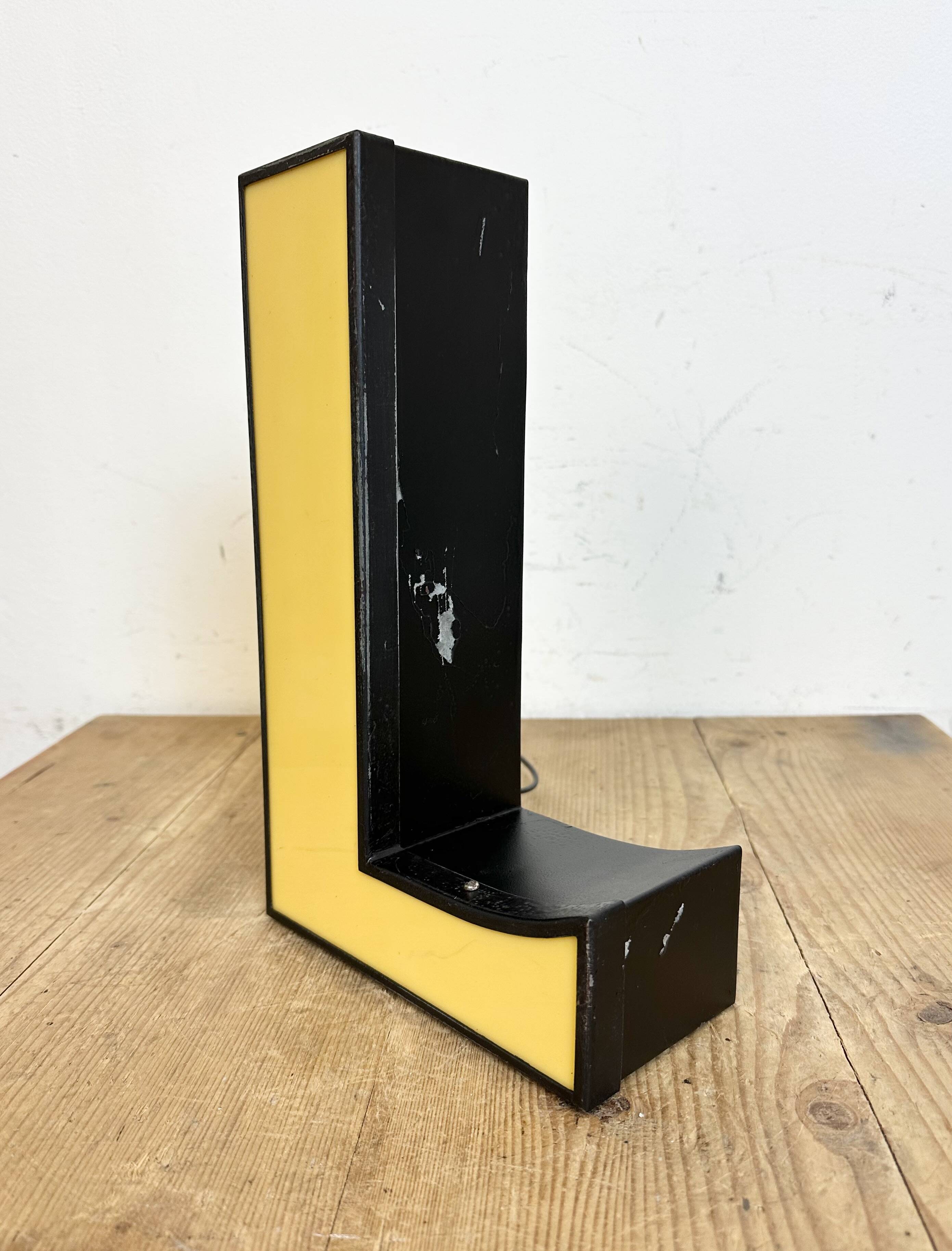 Vintage Illuminated Letter L , 1970s