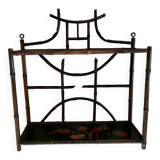 Antique bamboo and lacquer wall shelf