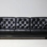 Three-seater sofa "Jupiter" in black leather by Arne Norell, Sweden, 1960.