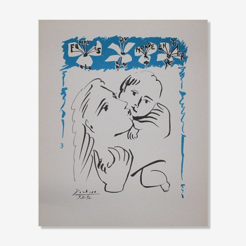 Pablo Picasso : Amour maternel, Lithographie signée