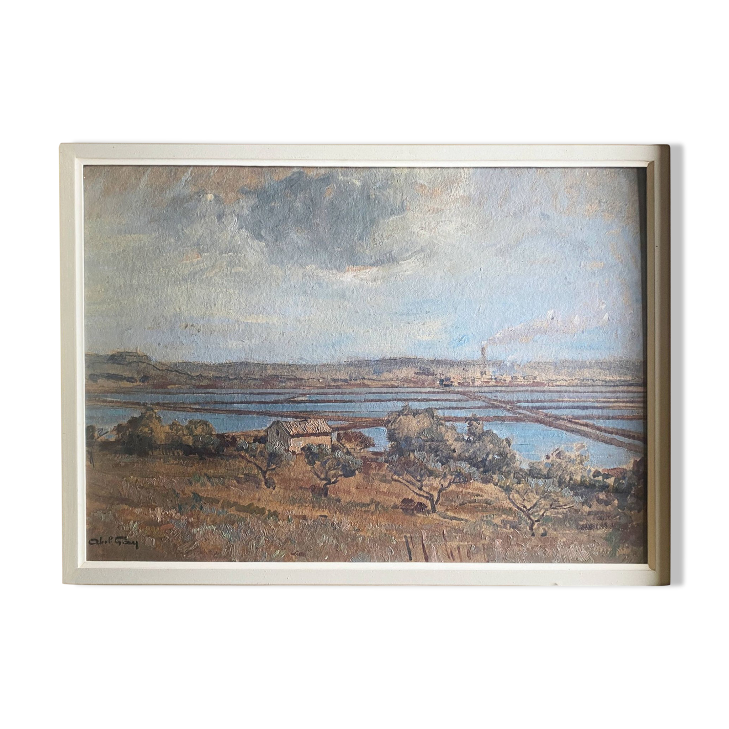 HSP painting "Salt pans at Fos-sur-mer" by Abel GAY (1877-1961)