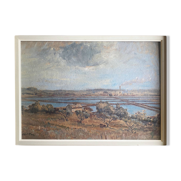 HSP painting "Salt pans at Fos-sur-mer" by Abel GAY (1877-1961)