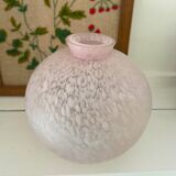 Vase verre boule moucheté