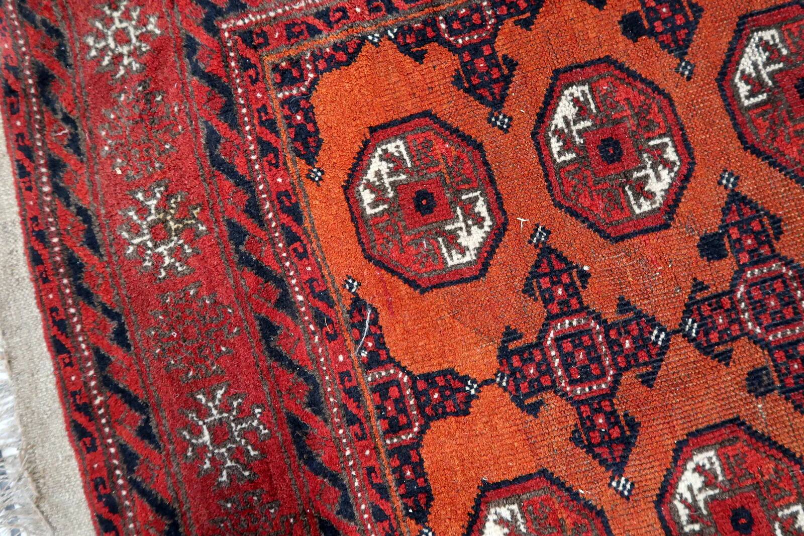 Handmade antique Afghan Baluch rug 118cm x 149cm, 1920s