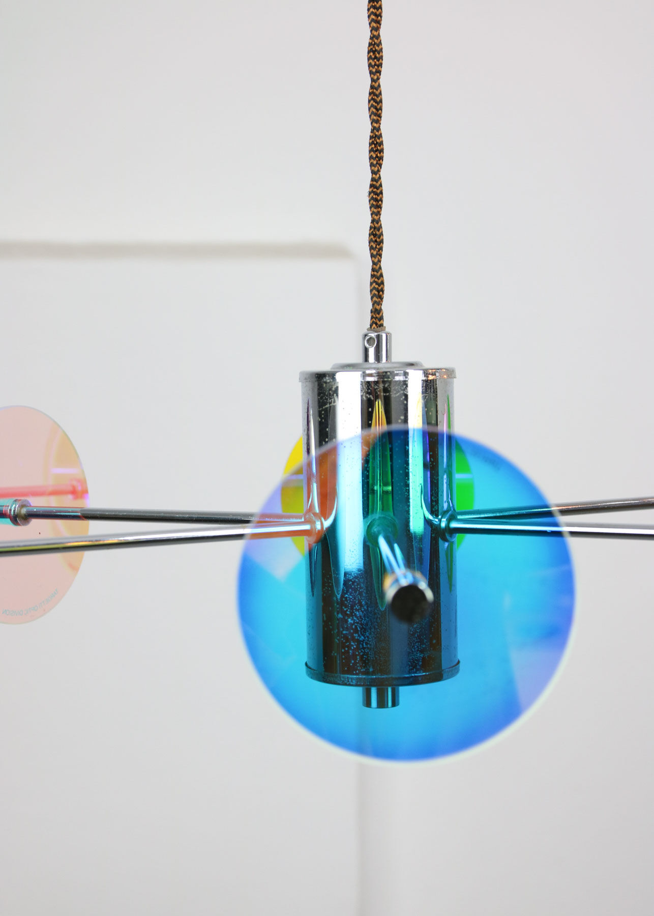 Vintage Italian Chrome Lamp Duo, 70s