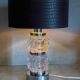 Lampe de table moderniste en verre texturé et chrome Peill & P