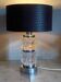 Modernist table lamp in textured glass and chrome Peill & P