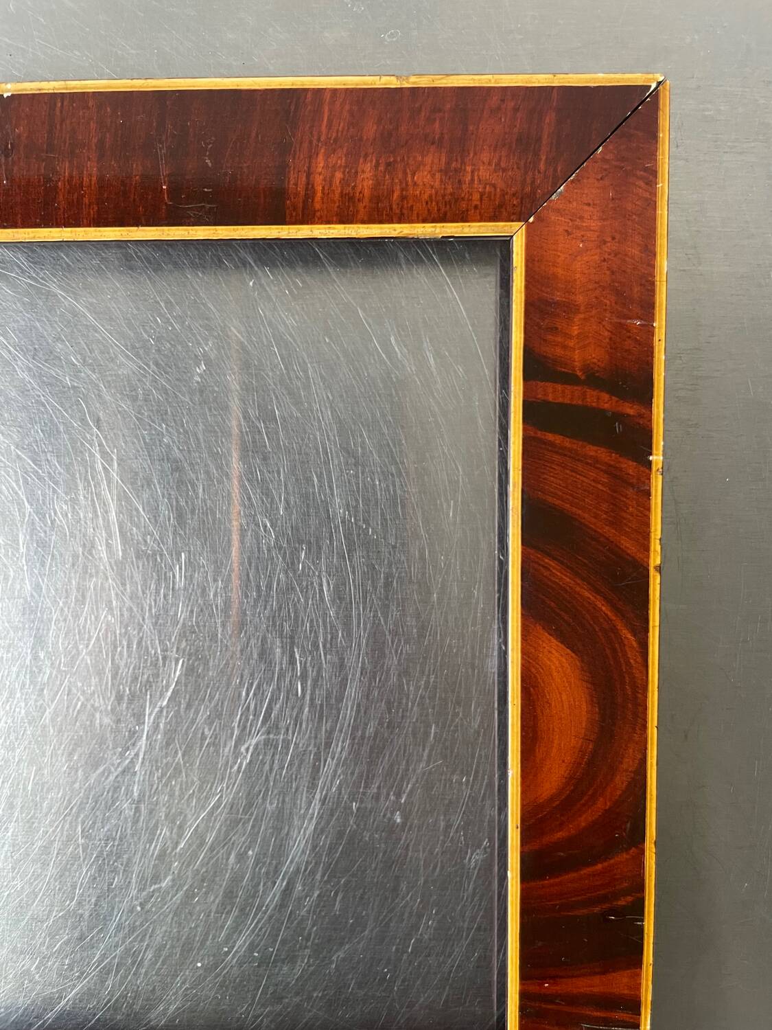 Antique Wooden  Frame intarsia borders 26.5 cm x 22.5  cm