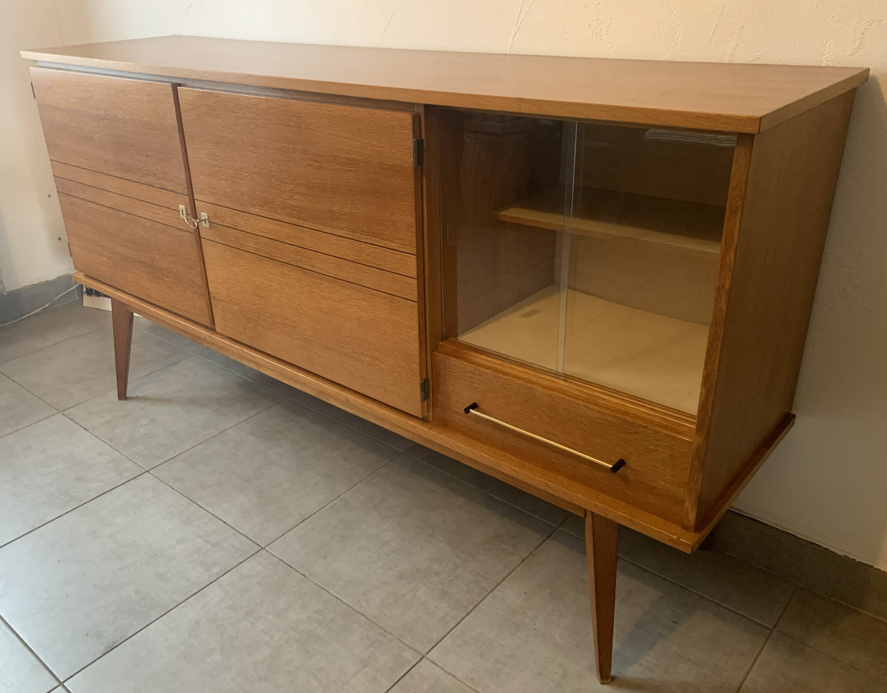 Vintage 1960s oak sideboard
