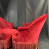 Pair of Napoleon III style toad armchairs