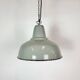 Lampe suspendue en émail gris industriel, années 1960