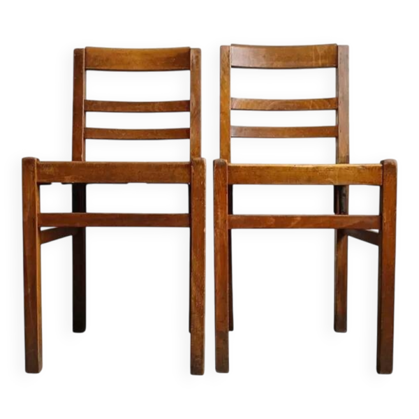 2 chaises bistrot reconstruction dans le goût de René Gabriel 1945