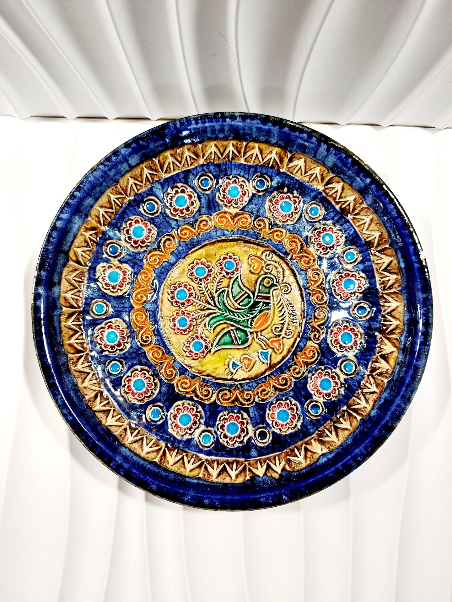 Jean-Claude Taburet plate "Atelier du Steir": raw art in colours (1960s)
