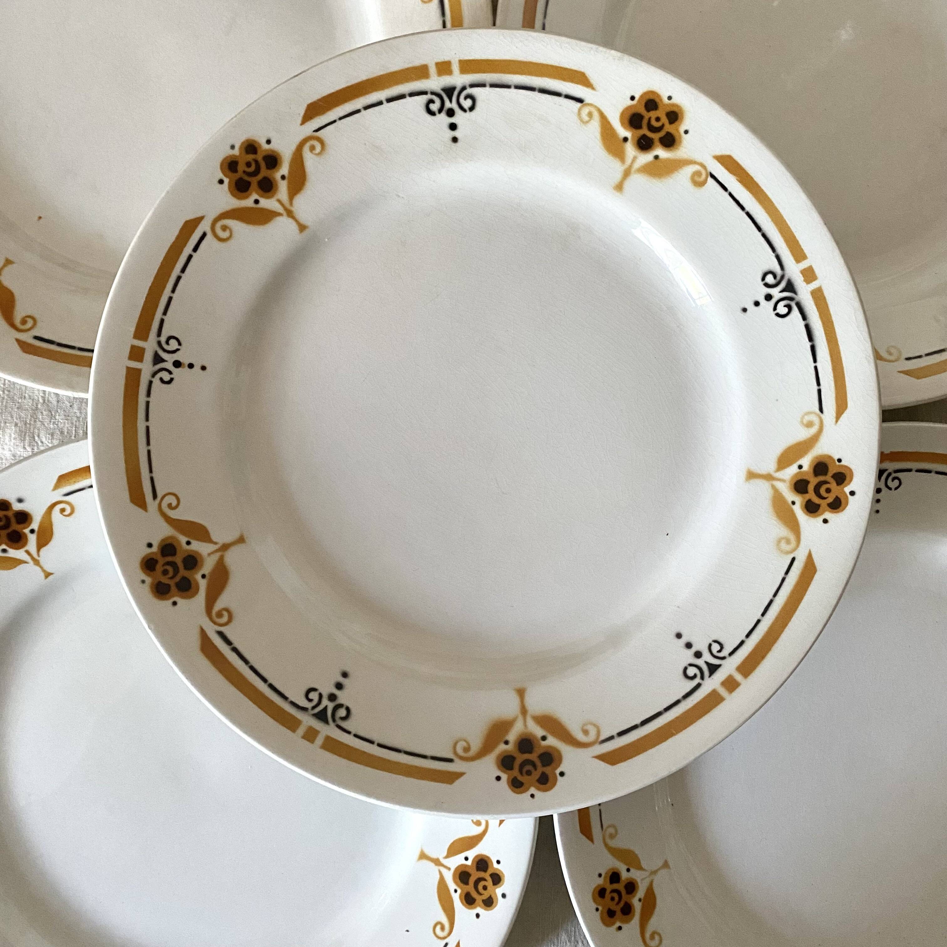 Soup plates from the 60s, Luneville earthenware