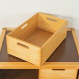 Flötotto chest of drawers, 1970s, beech, brown HPL, 4 drawers