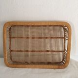 Wicker and rattan vintage tray