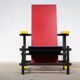 Red and blue chair Gerrit Rietveld by Cassina