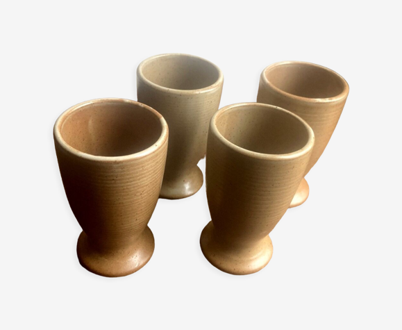 Lot de 4 mazagrans en grès vintage