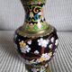 Vintage cloisonné enamel vase with floral and bird decoration