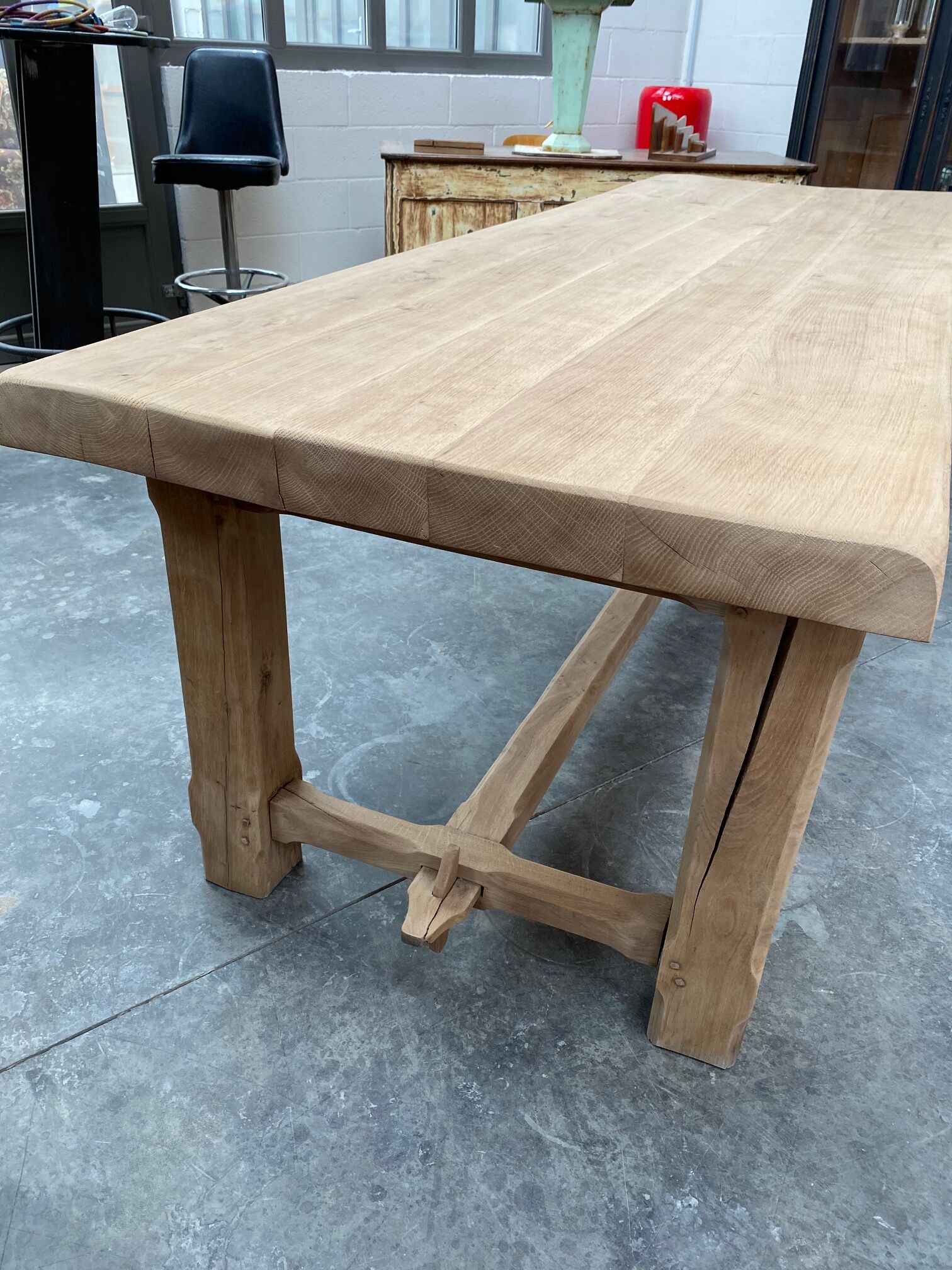 Large oak farm table