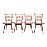 Vintage teak wooden ladder chairs, 1960s