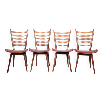 Vintage teak wooden ladder chairs, 1960s