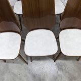 Suite de 6 chaises Baumann modèle 840 G2S finition acajou verni, 1963