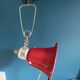 Bedside lamp clamp metal red