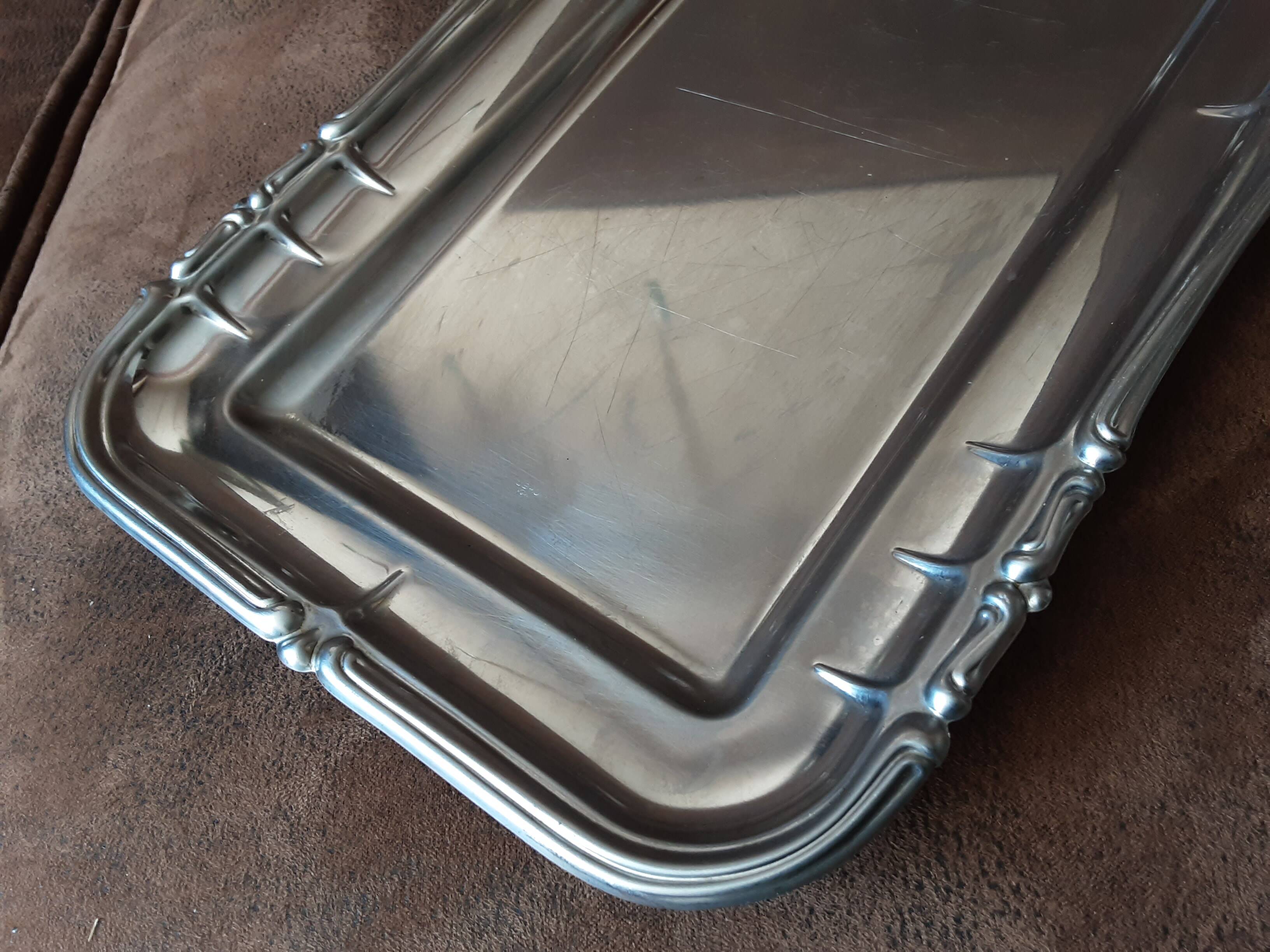 Silver-colored metal tray