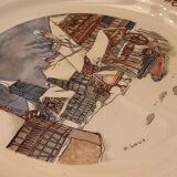 6 flat plates Sarreguemines Obernai décor Alsace