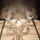 5 antique wine glasses with cut sides