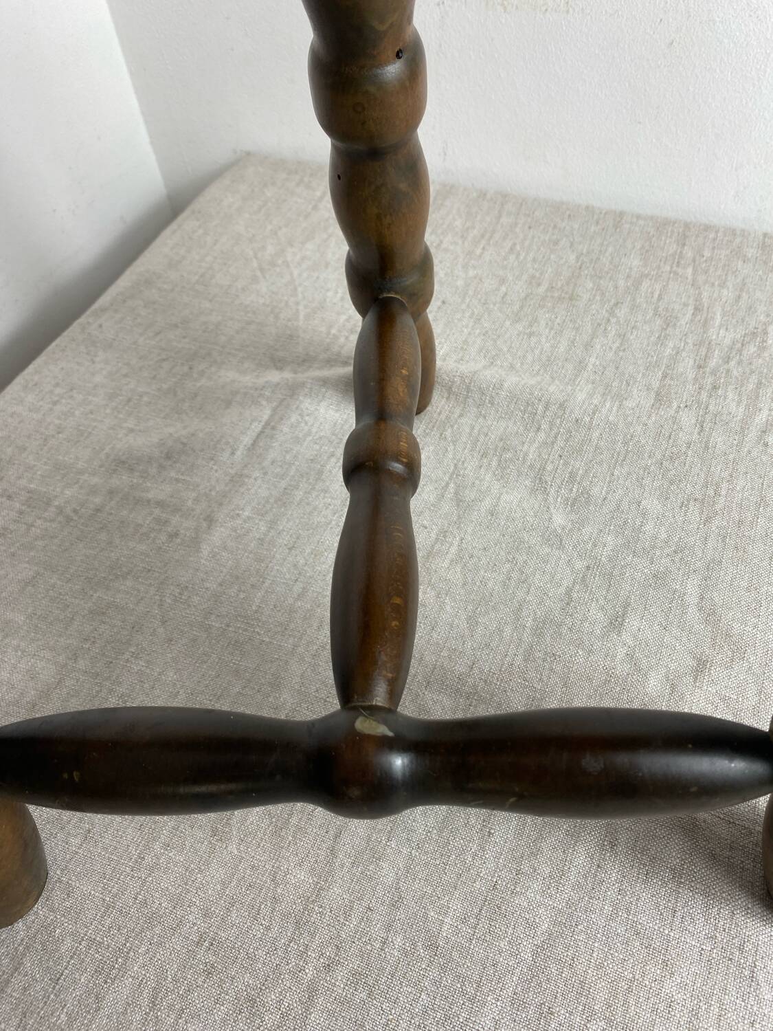 Turned wooden stool