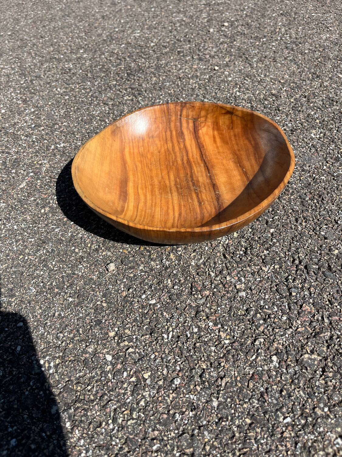 Vintage olive wood bowl by Jean Paul Bain Vallauris