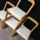 Set of 4 Scandinavian beech chairs from the 70s