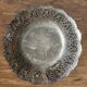 Small vintage silver-plated metal tray with openwork floral patterns D20 H3