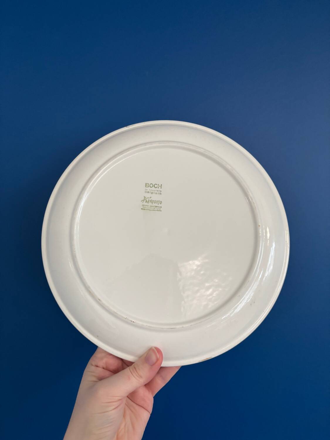 Service 6 assiettes plate boch la louviere vintage 1970 modele kimono - annees 70 - assiettes seventies boch tulipe