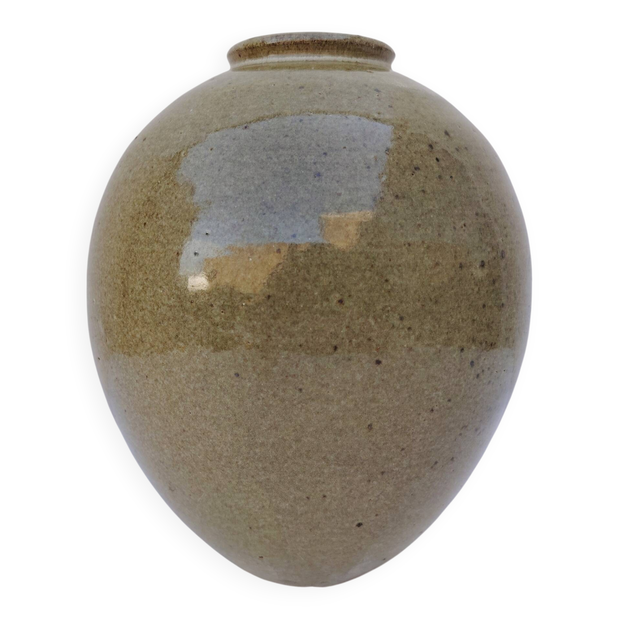 Vintage signed glazed stoneware vase.